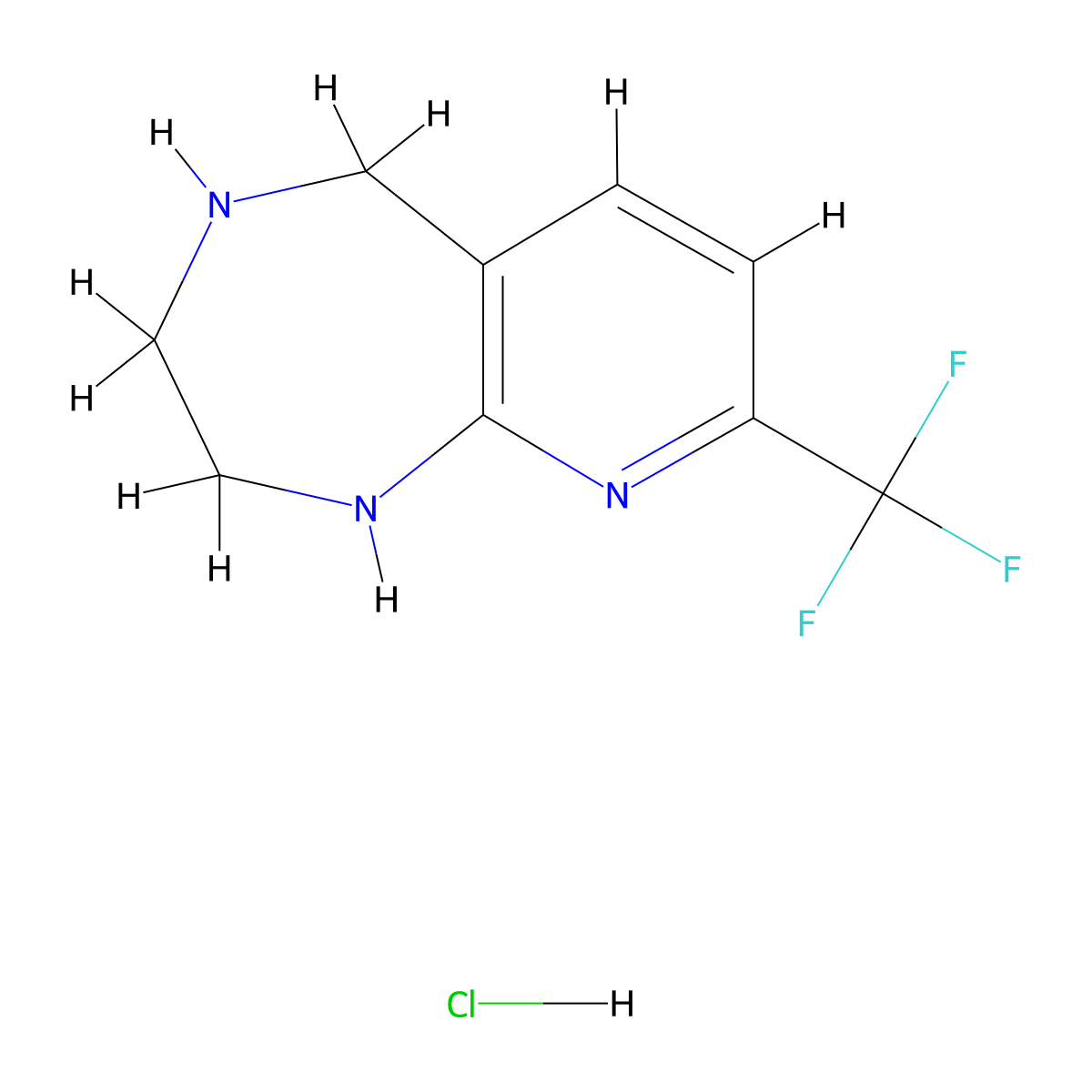 8-(Trifluoromethyl)-2,3,4,5-tetrahydro-1H-pyrido[2,3-e][1,4]diazepine HCl molecular structure, CAS 2007919-98-2