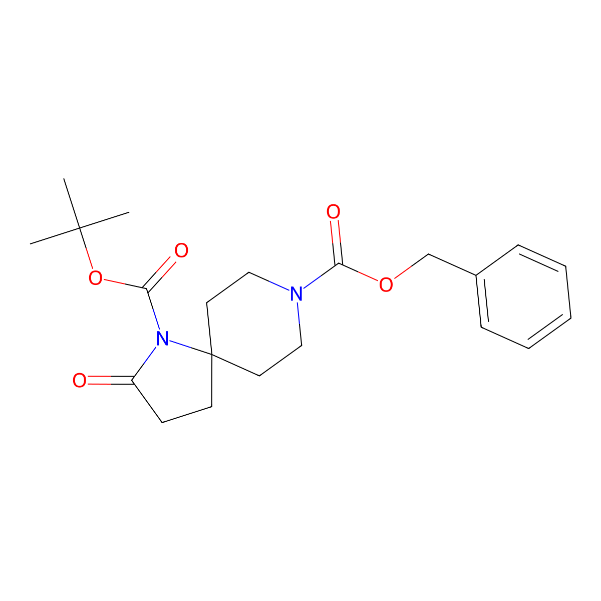 8-Benzyl 1-tert-butyl 2-oxo-1,8-diazaspiro[4.5]decane-1,8-dicarboxylate molecular structure, CAS 2007920-00-3