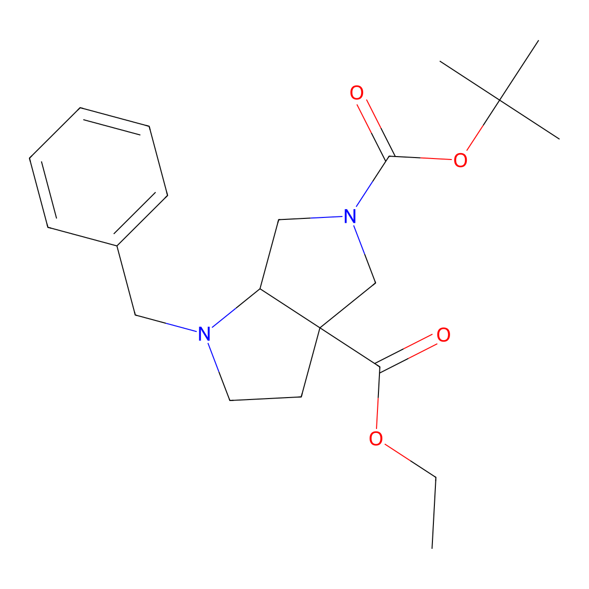5-tert-Butyl 3a-ethyl 1-benzylhexahydropyrrolo[3,4-b]pyrrole-3a,5(1H)-dicarboxylate molecular structure, CAS 2007920-01-4