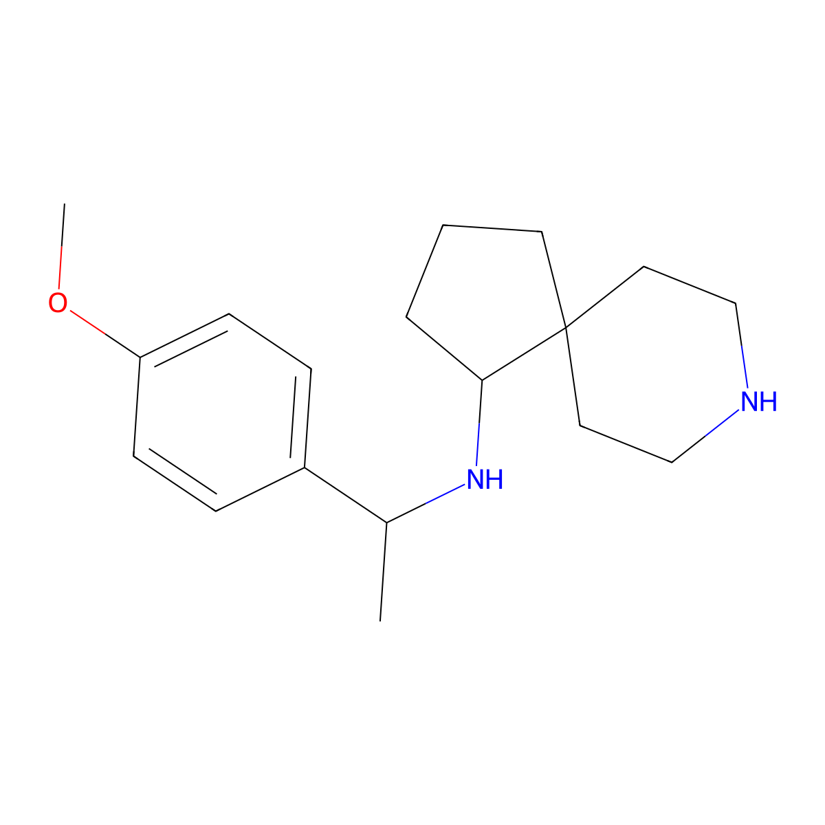 (R)-N-((R)-1-(4-methoxyphenyl)ethyl)-8-azaspiro[4.5]decan-1-amine molecular structure, CAS 2007920-03-6