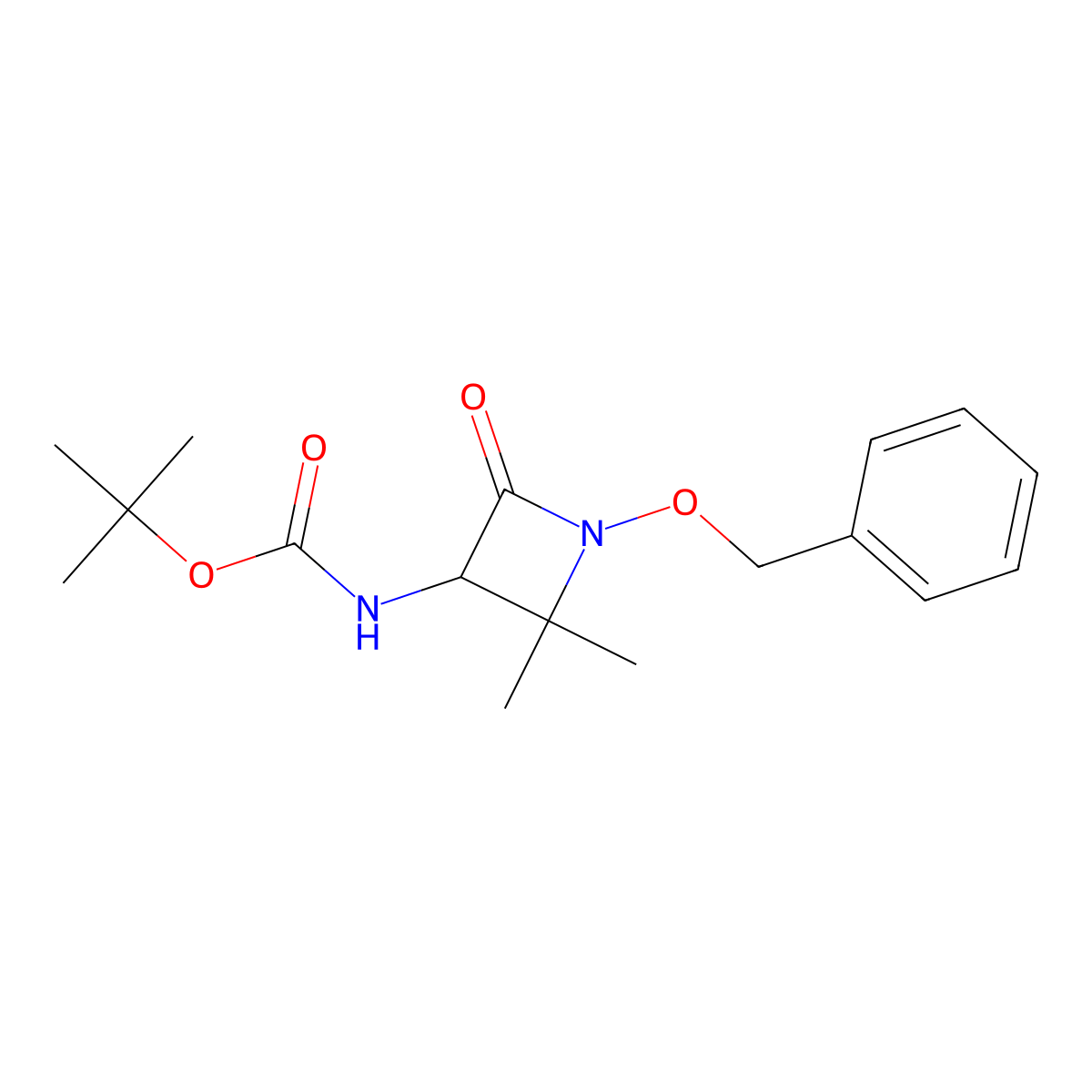 (R)-tert-Butyl (1-(benzyloxy)-2,2-dimethyl-4-oxoazetidin-3-yl)carbamate molecular structure, CAS 2007920-24-1