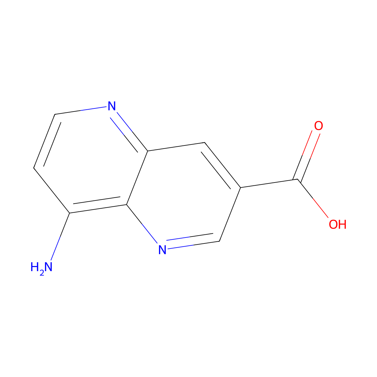 8-Amino-1,5-naphthyridine-3-carboxylic acid molecular structure, CAS 2007920-30-9