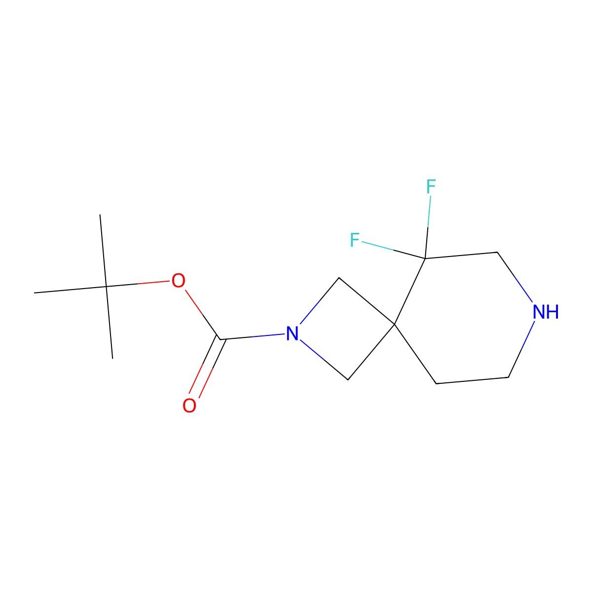 Tert-butyl 5,5-difluoro-2,7-diazaspiro[3.5]nonane-2-carboxylate molecular structure, CAS 2007920-32-1
