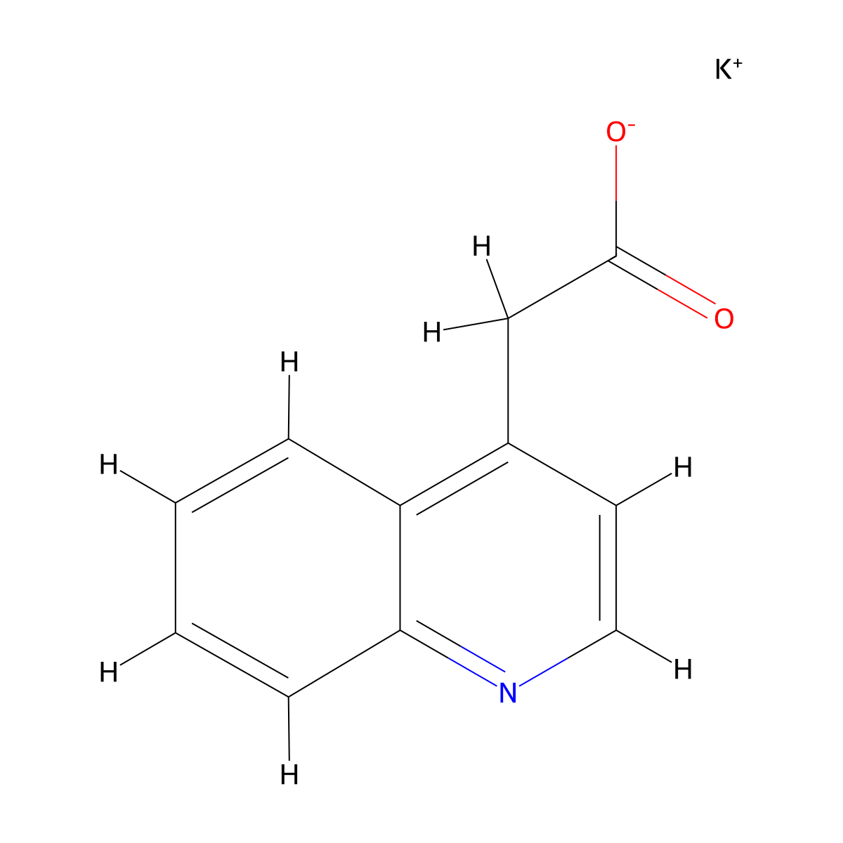 Potassium 2-(quinolin-4-yl)acetate molecular structure, CAS 2007920-48-9