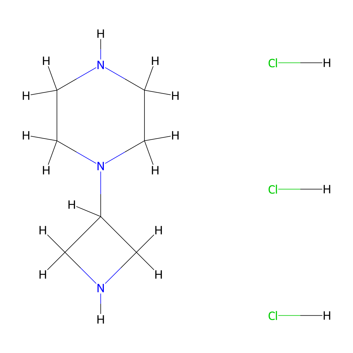 1-(Azetidin-3-YL)piperazine trihydrochloride molecular structure, CAS 2007920-52-5