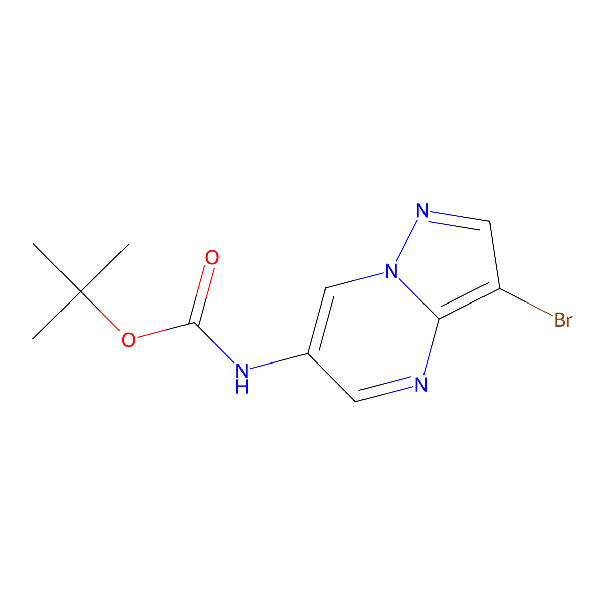 Tert-butyl 3-bromopyrazolo[1,5-a]pyrimidin-6-ylcarbamate molecular structure, CAS 2007920-62-7