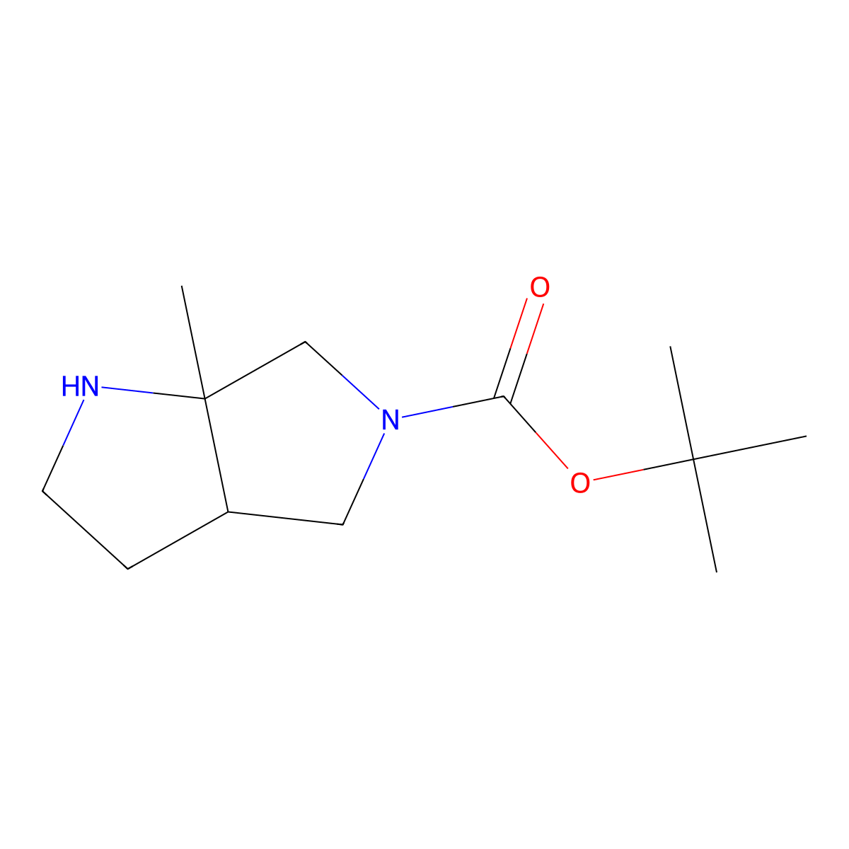 Tert-butyl 6a-methyl-octahydropyrrolo[3,4-b]pyrrole-5-carboxylate molecular structure, CAS 2007920-67-2