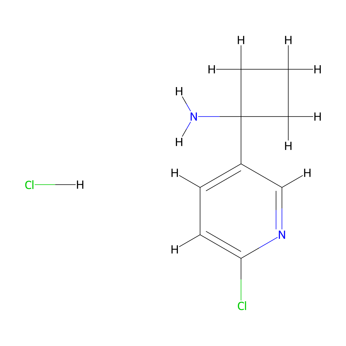 1-(6-Chloropyridin-3-yl)cyclobutan-1-amine hydrochloride molecular structure, CAS 2007920-71-8