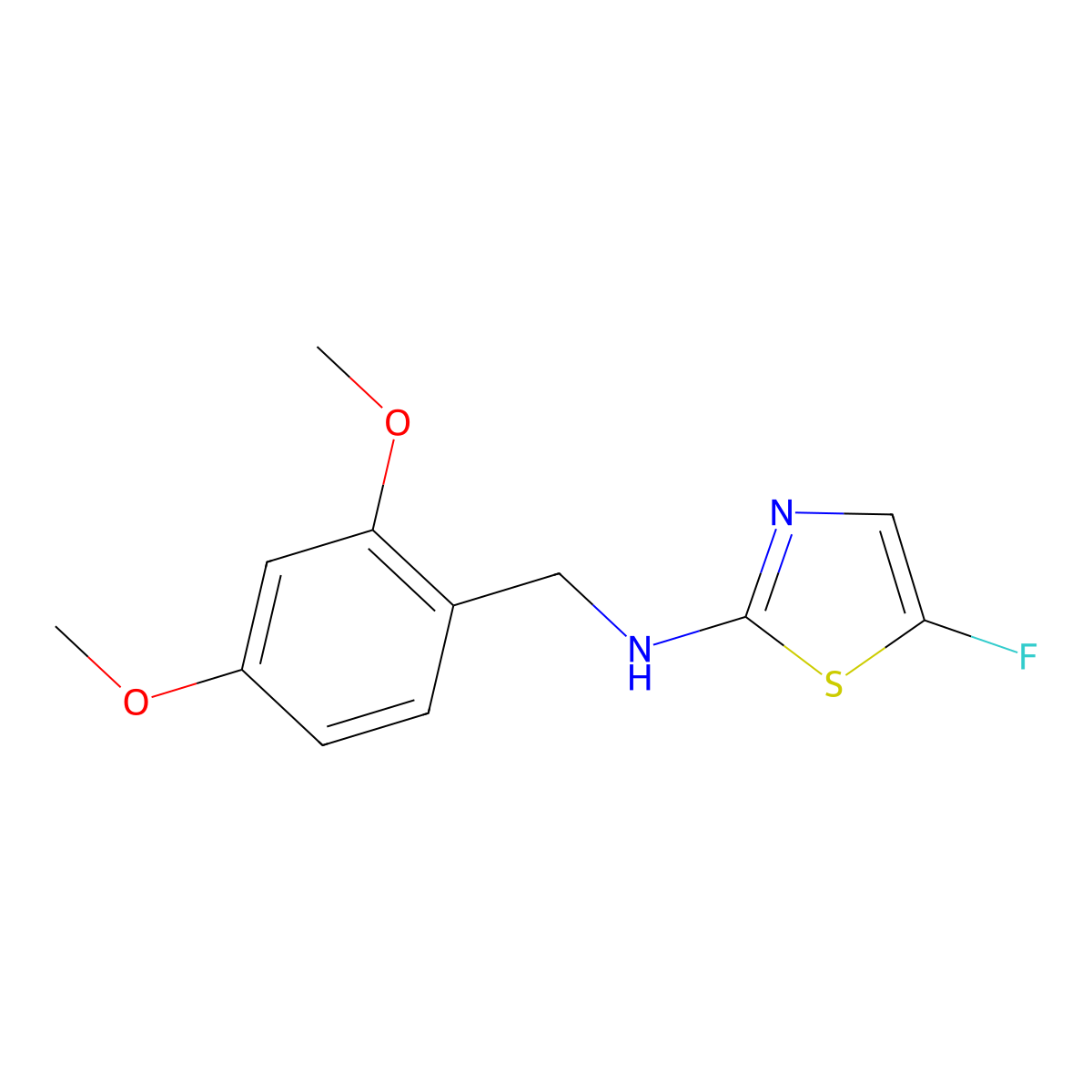 N-(2,4-Dimethoxybenzyl)-5-fluorothiazol-2-amine molecular structure, CAS 2007920-92-3