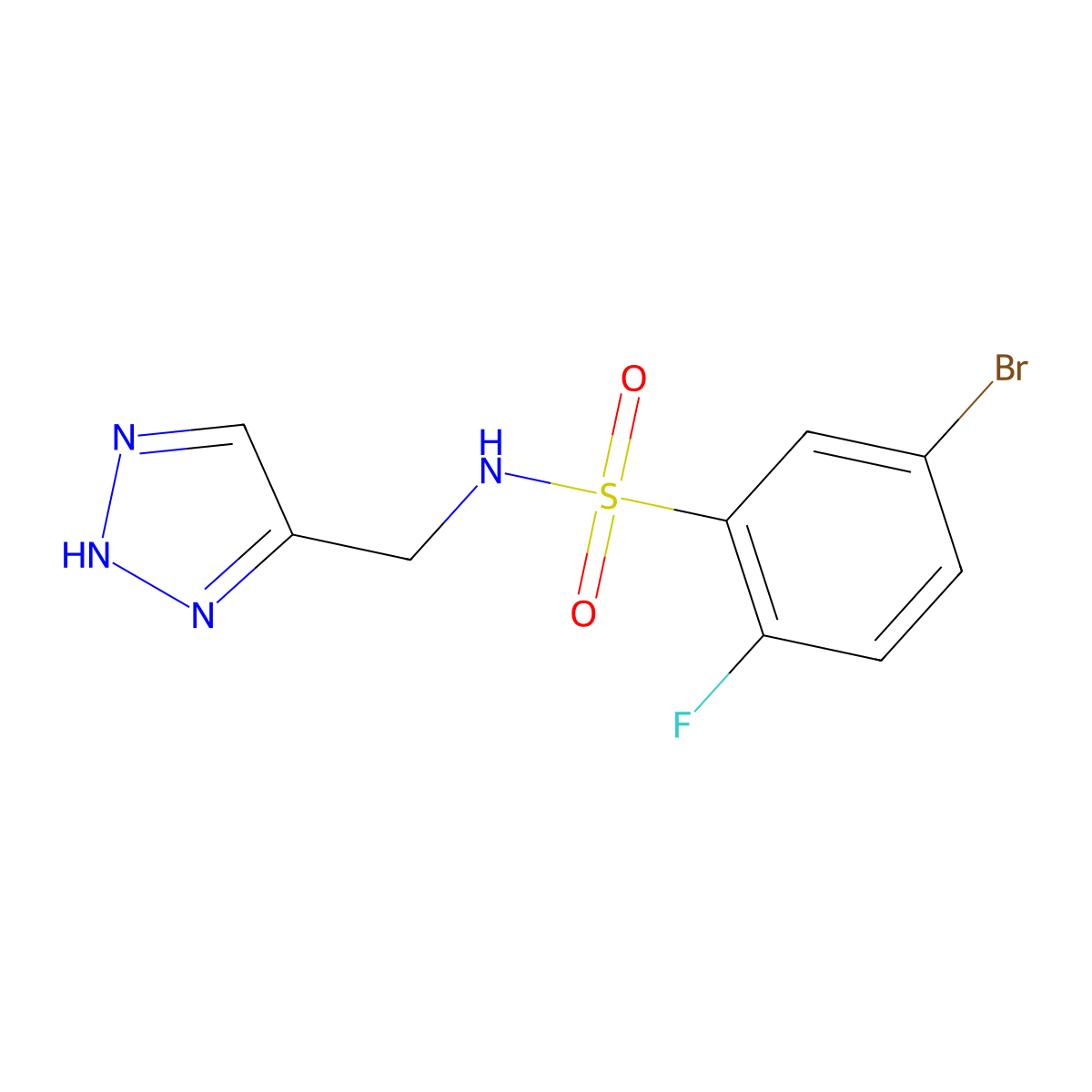 N-((1H-1,2,3-Triazol-5-yl)methyl)-5-bromo-2-fluorobenzenesulfonamide molecular structure, CAS 2007920-96-7