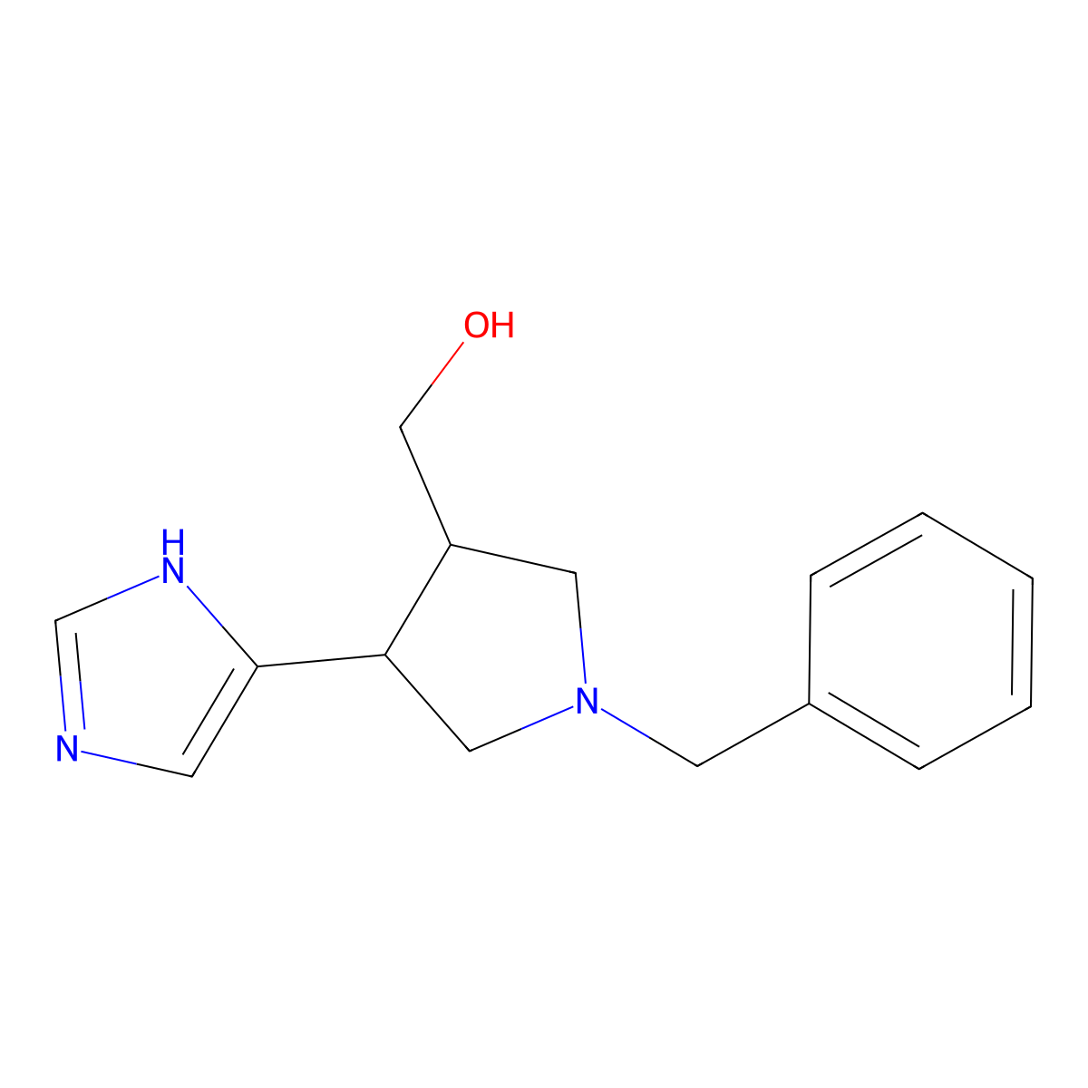 (1-Benzyl-4-(1H-imidazol-5-YL)pyrrolidin-3-YL)methanol molecular structure, CAS 2007920-98-9
