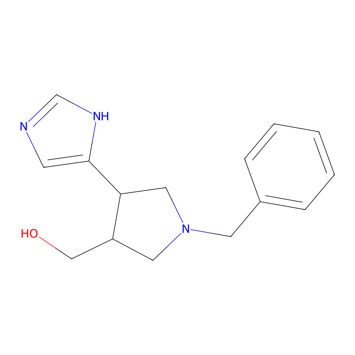 (1-Benzyl-4-(1H-imidazol-5-YL)pyrrolidin-3-YL)methanol molecular structure, CAS 2007920-98-9