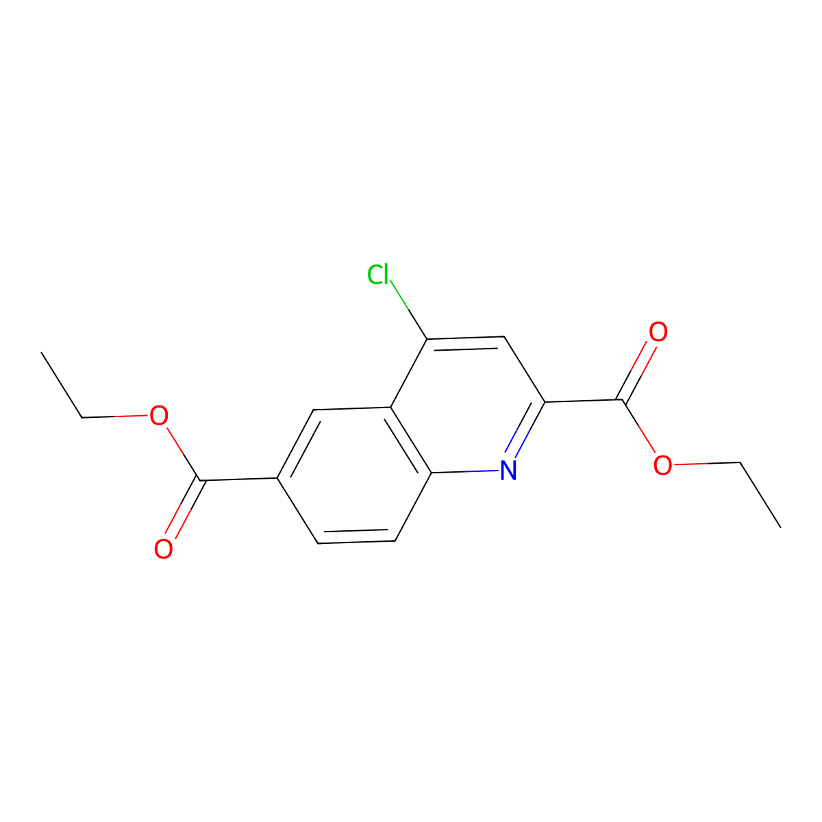 Diethyl 4-chloroquinoline-2,6-dicarboxylate molecular structure, CAS 2007921-01-7