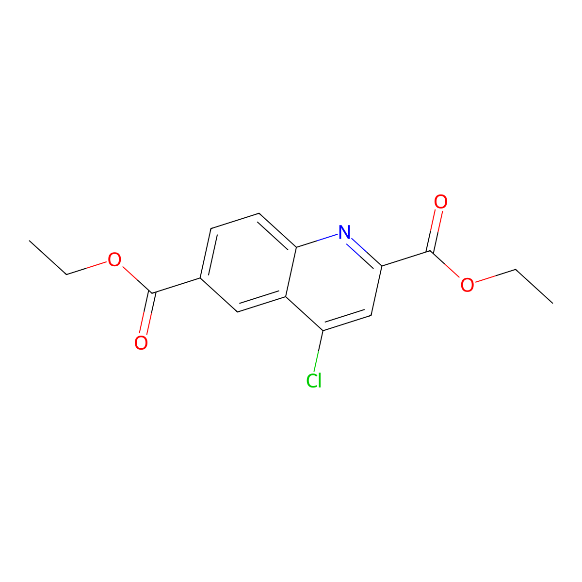 Diethyl 4-chloroquinoline-2,6-dicarboxylate molecular structure, CAS 2007921-01-7