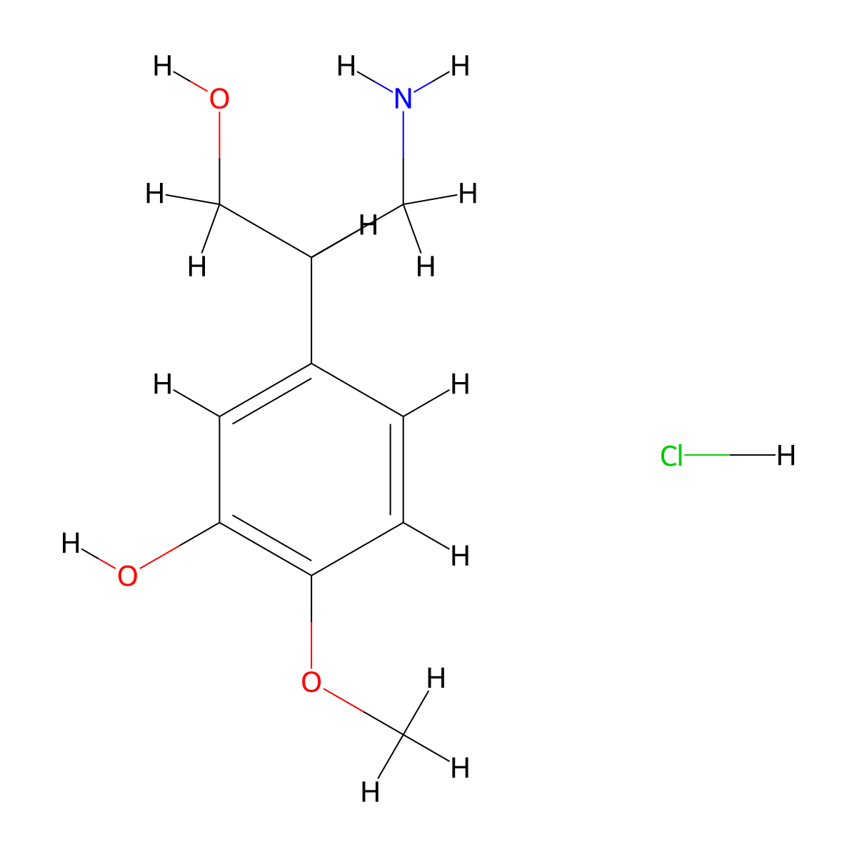 (r)-3-(3-Hydroxy-4-methoxyphenyl)-beta-alaninol hcl molecular structure, CAS 2007921-03-9