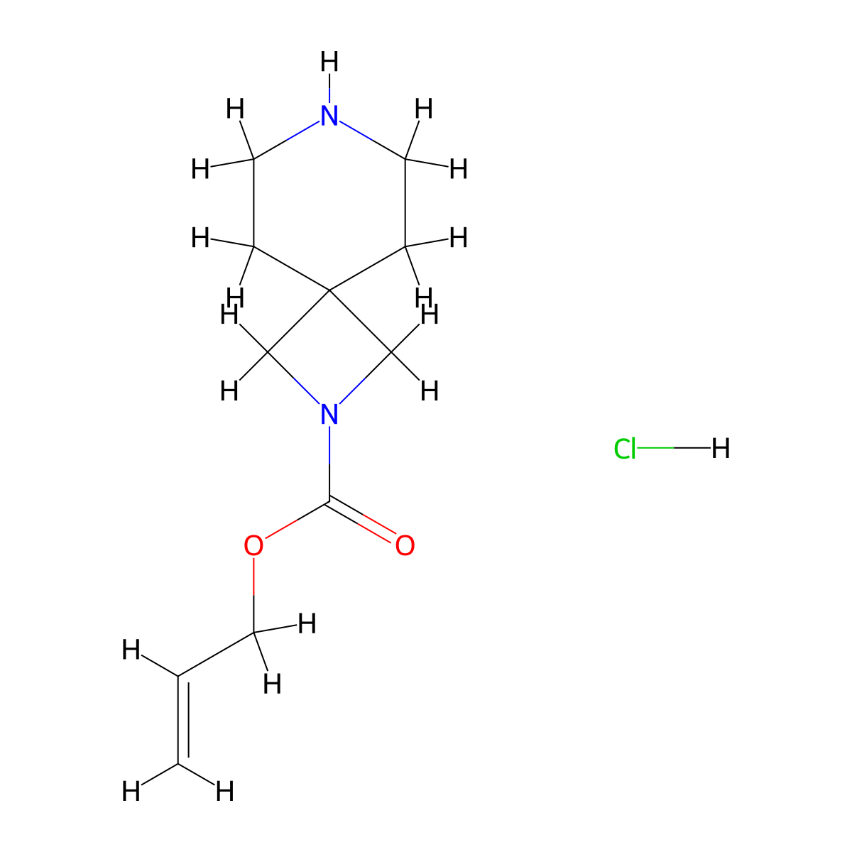 Allyl 2,7-diazaspiro[3.5]nonane-2-carboxylate hydrochloride molecular structure, CAS 2007921-06-2