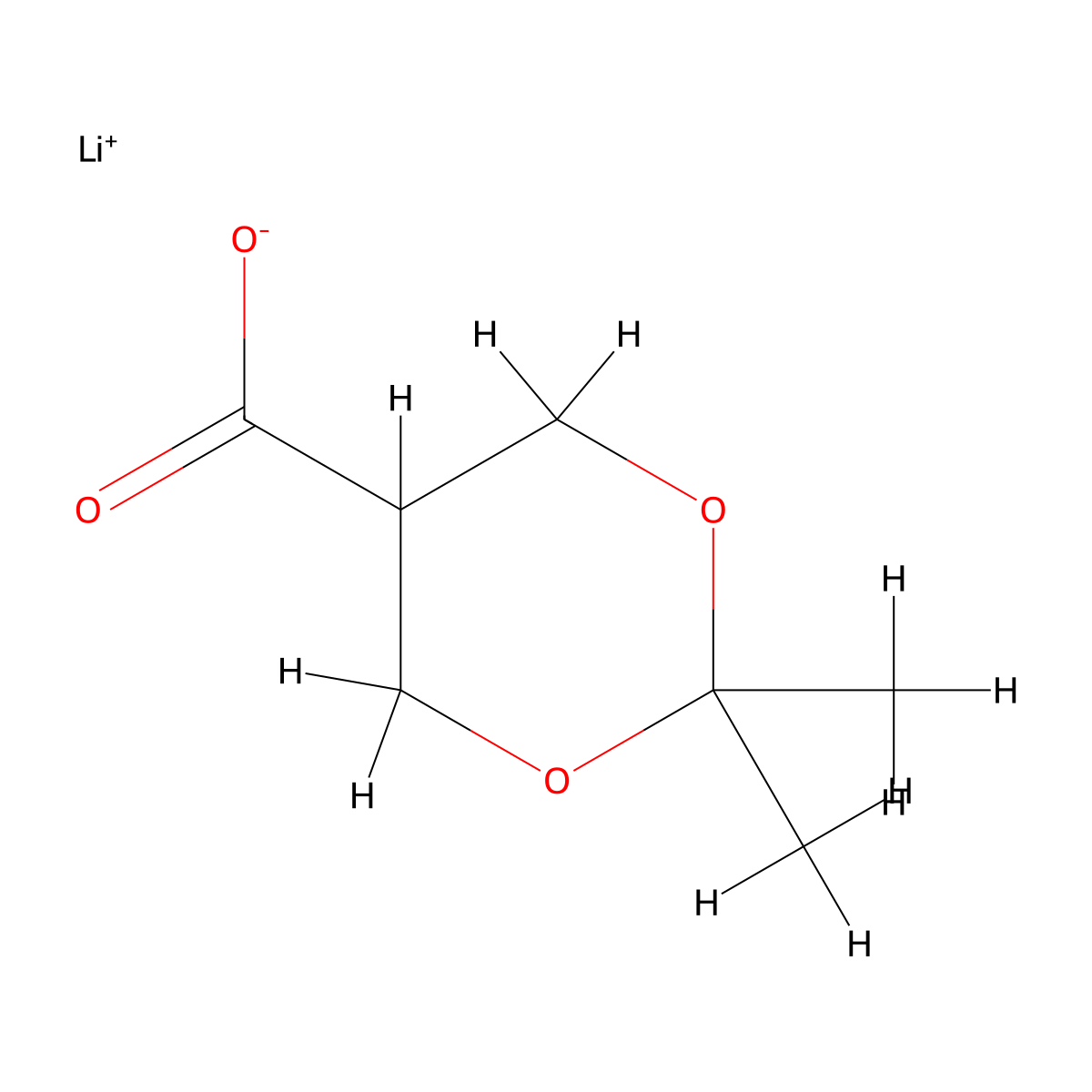 Lithium 2,2-dimethyl-1,3-dioxane-5-carboxylate molecular structure, CAS 2007921-07-3