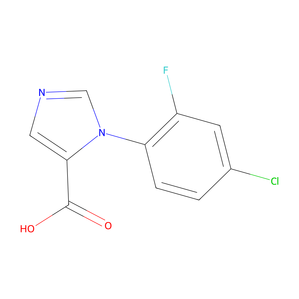 1-(4-Chloro-2-fluorophenyl)-1H-imidazole-5-carboxylic acid molecular structure, CAS 2007921-08-4