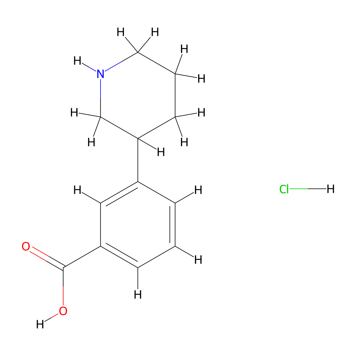3-(Piperidin-3-yl)benzoic acid hydrochloride molecular structure, CAS 2007921-14-2