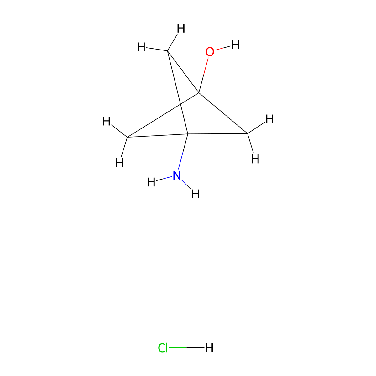 3-Aminobicyclo(1.1.1)pentan-1-ol hydrochloride molecular structure, CAS 2007921-20-0