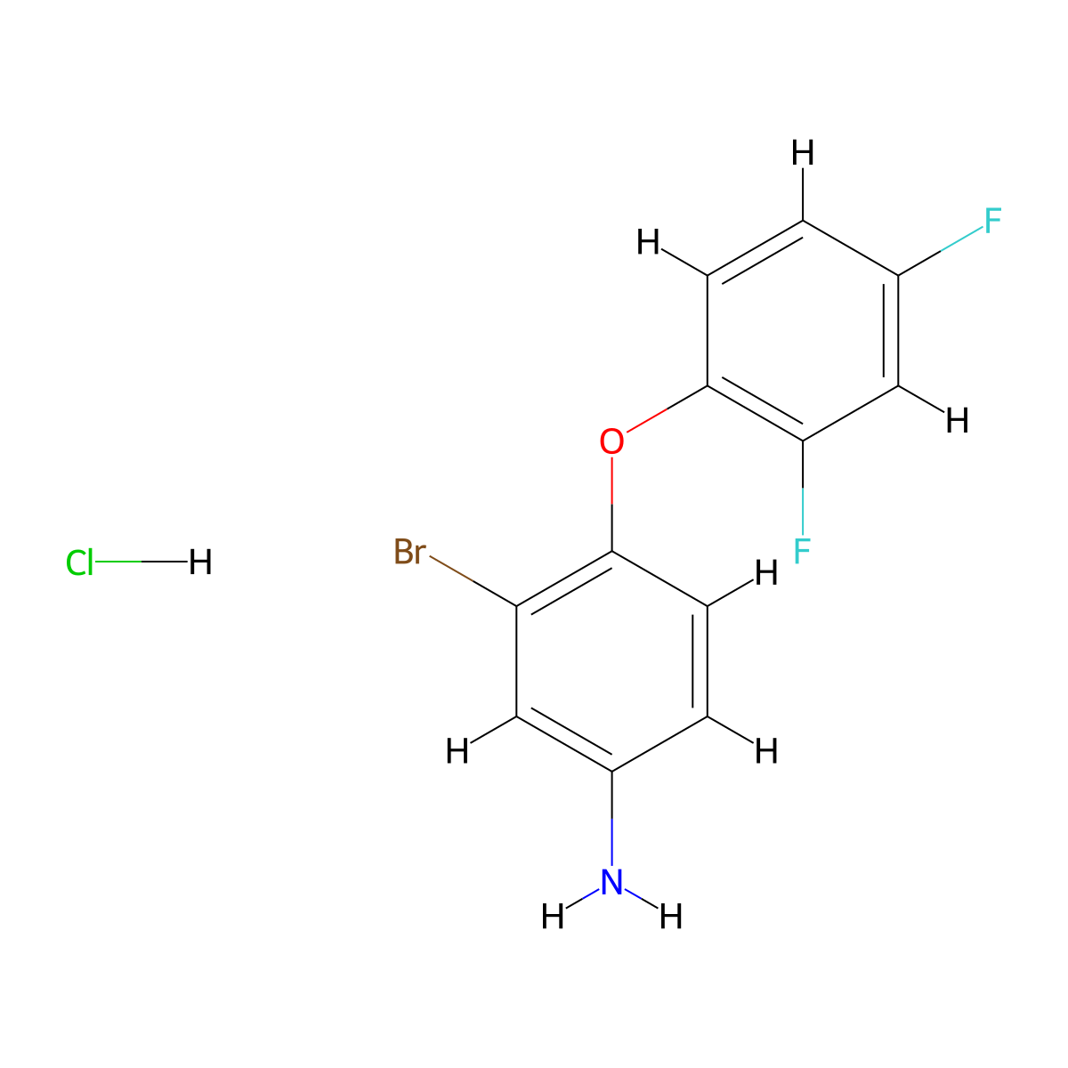 3-Bromo-4-(2,4-difluorophenoxy)aniline hydrochloride molecular structure, CAS 2007921-24-4