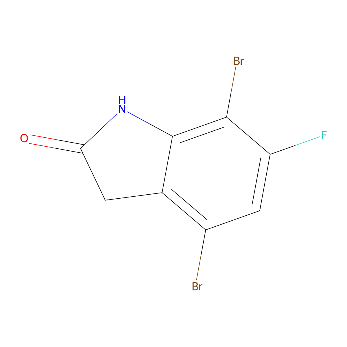 4,7-Dibromo-6-fluoro-2,3-dihydro-1H-indol-2-one molecular structure, CAS 2007921-27-7