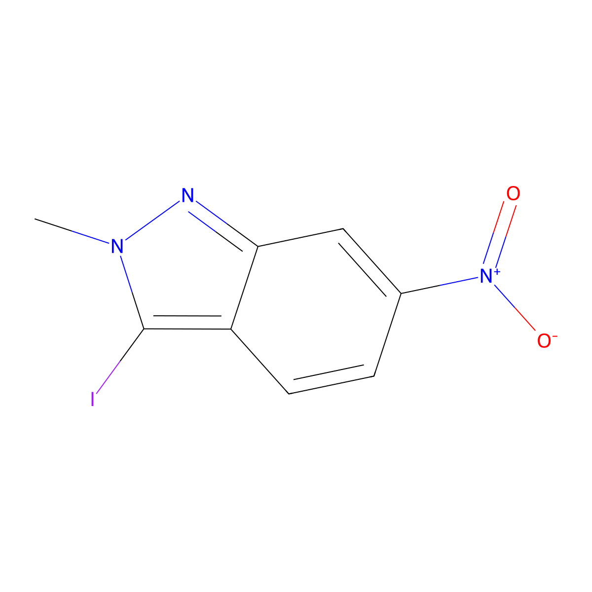 3-Iodo-2-methyl-6-nitro-2H-indazole molecular structure, CAS 2007921-28-8