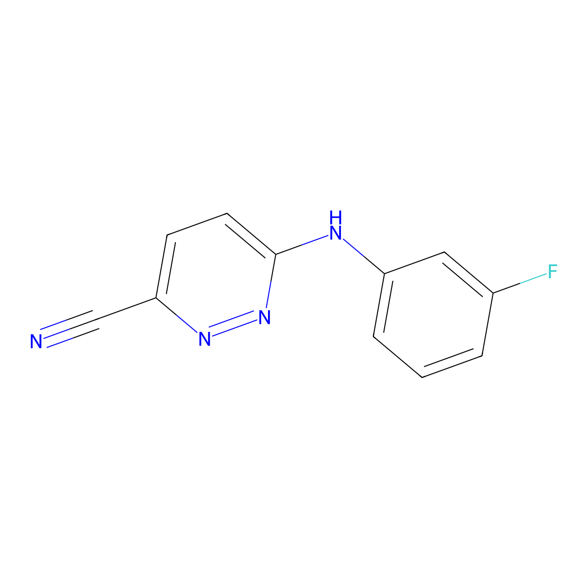6-[(3-Fluorophenyl)amino]pyridazine-3-carbonitrile molecular structure, CAS 2007924-36-7