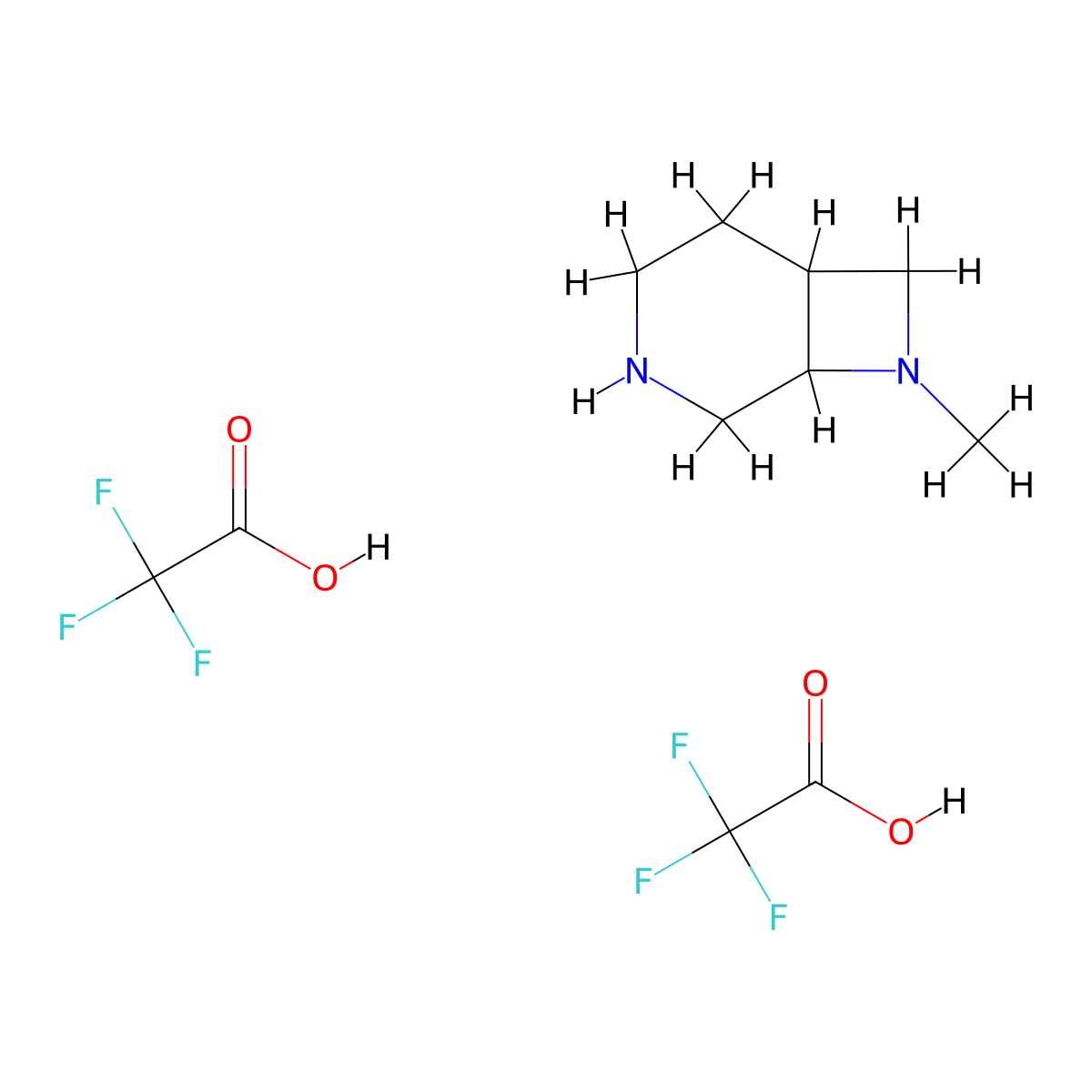 8-Methyl-3,8-diazabicyclo[4.2.0]octane; bis(trifluoroacetic acid) molecular structure, CAS 2007924-92-5