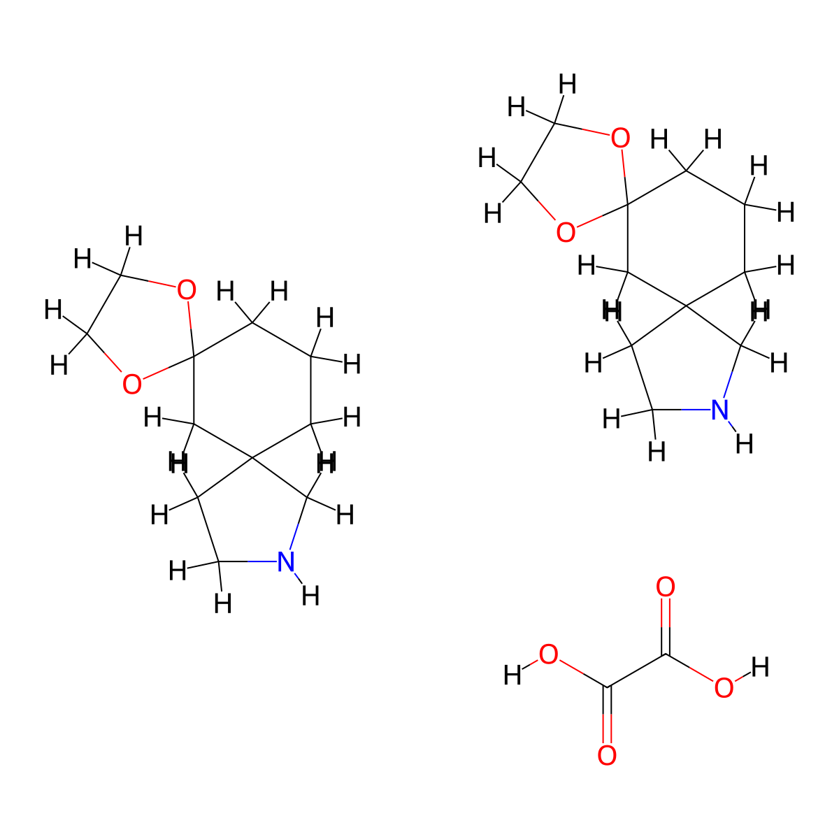 Bis(1,4-dioxa-9-azadispiro[4.1.4.3]tetradecane) oxalic acid molecular structure, CAS 2007924-93-6
