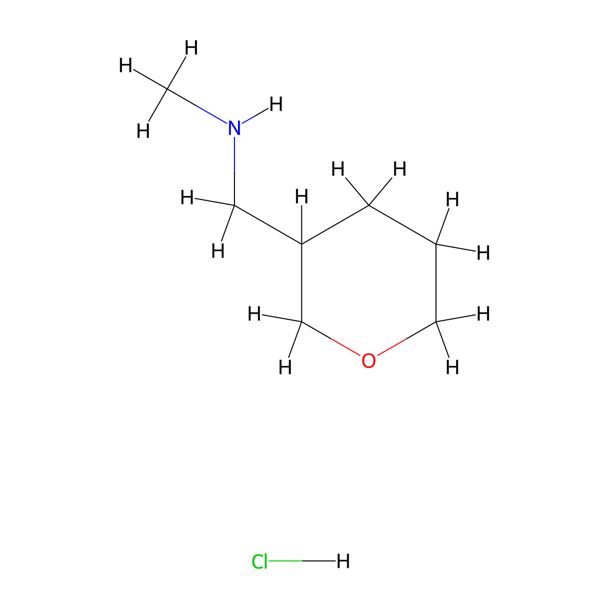 Methyl[(oxan-3-yl)methyl]amine hydrochloride molecular structure, CAS 2007925-00-8