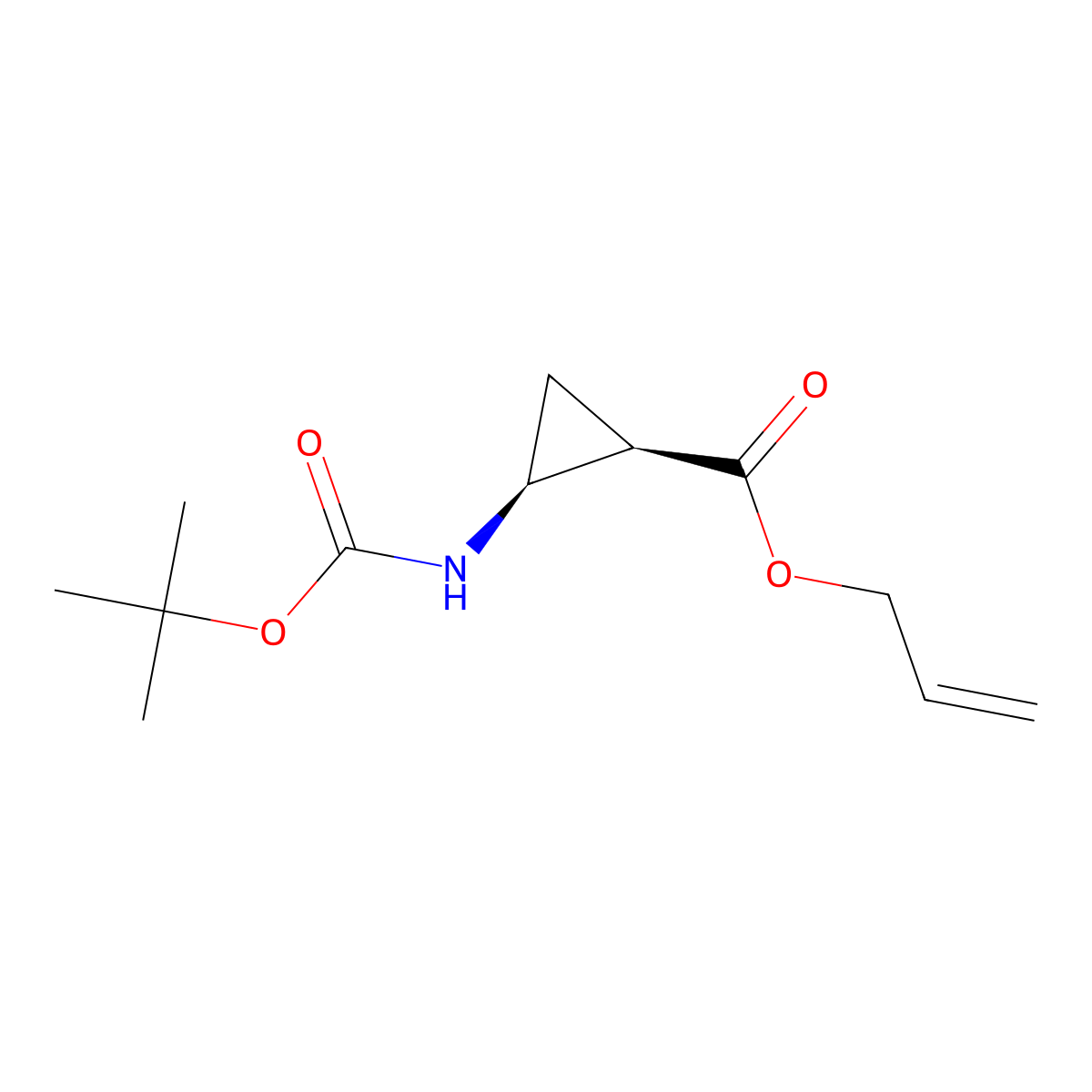Allyl cis-2-(tert-butoxycarbonylamino)cyclopropanecarboxylate molecular structure, CAS 2007925-03-1