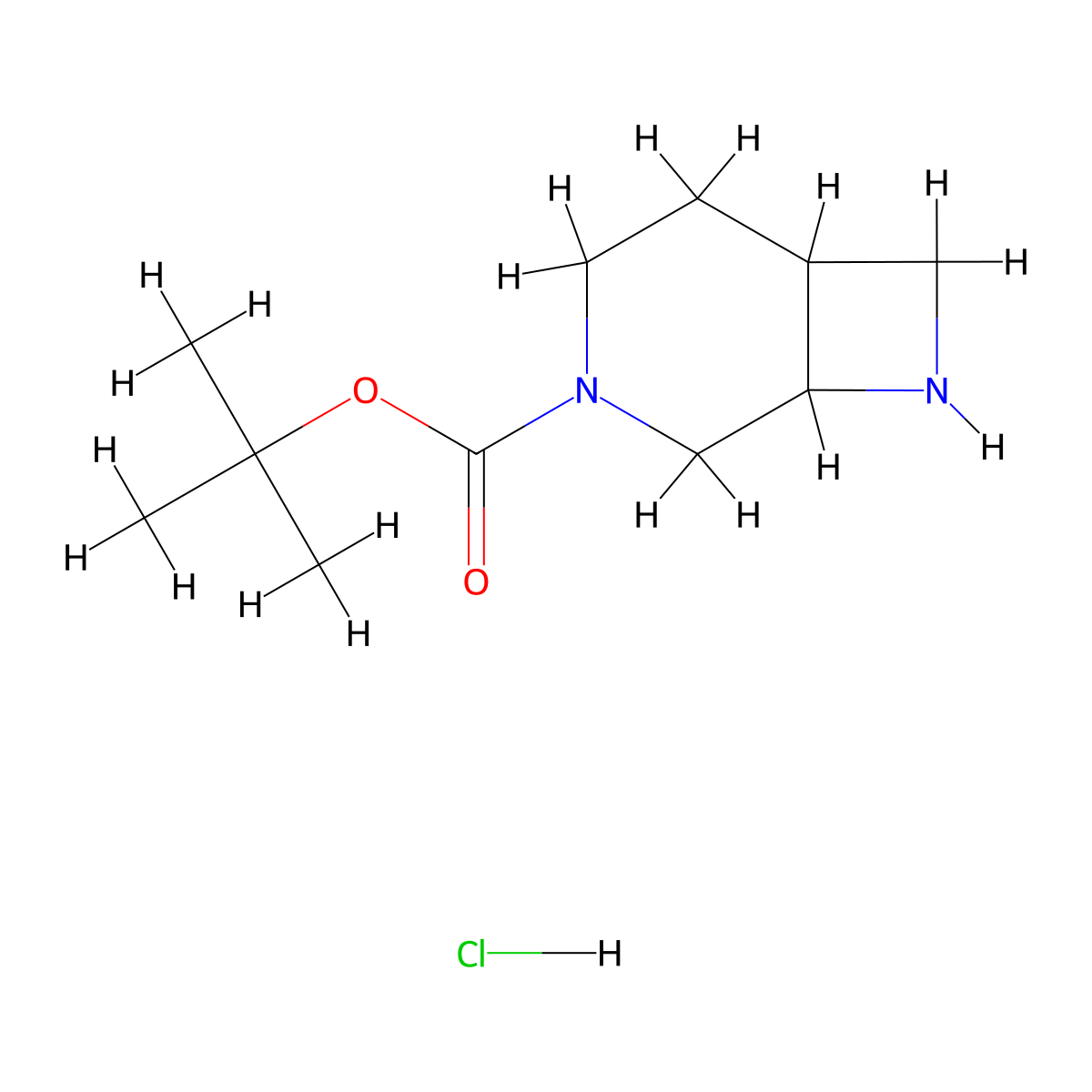 Tert-butyl 3,8-diazabicyclo[4.2.0]octane-3-carboxylate hydrochloride molecular structure, CAS 2007925-05-3
