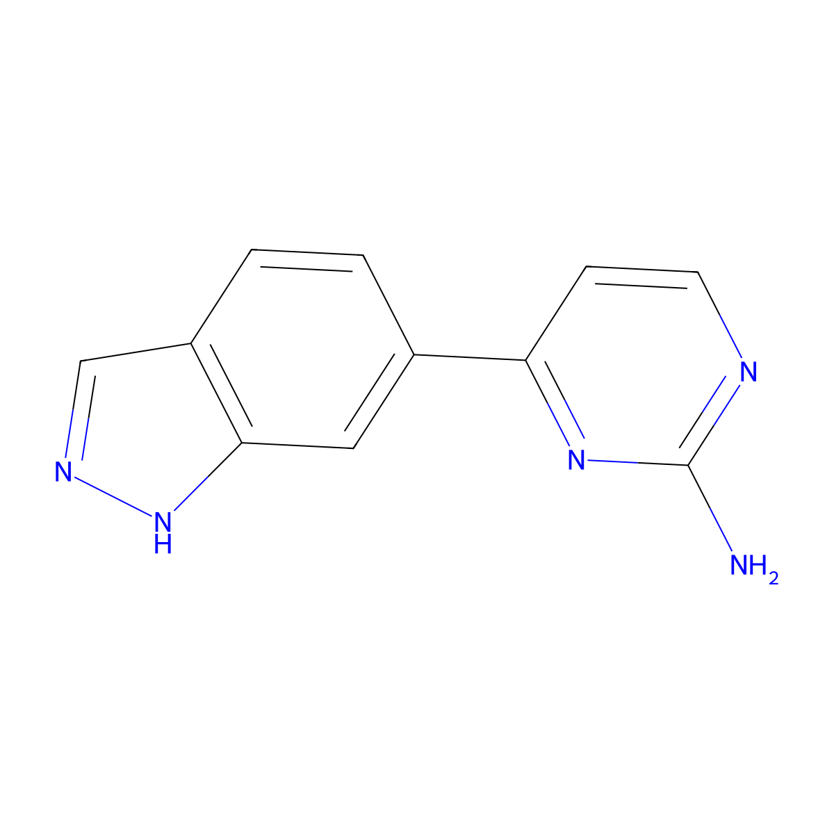 4-(1H-Indazol-6-yl)pyrimidin-2-amine molecular structure, CAS 2007925-09-7