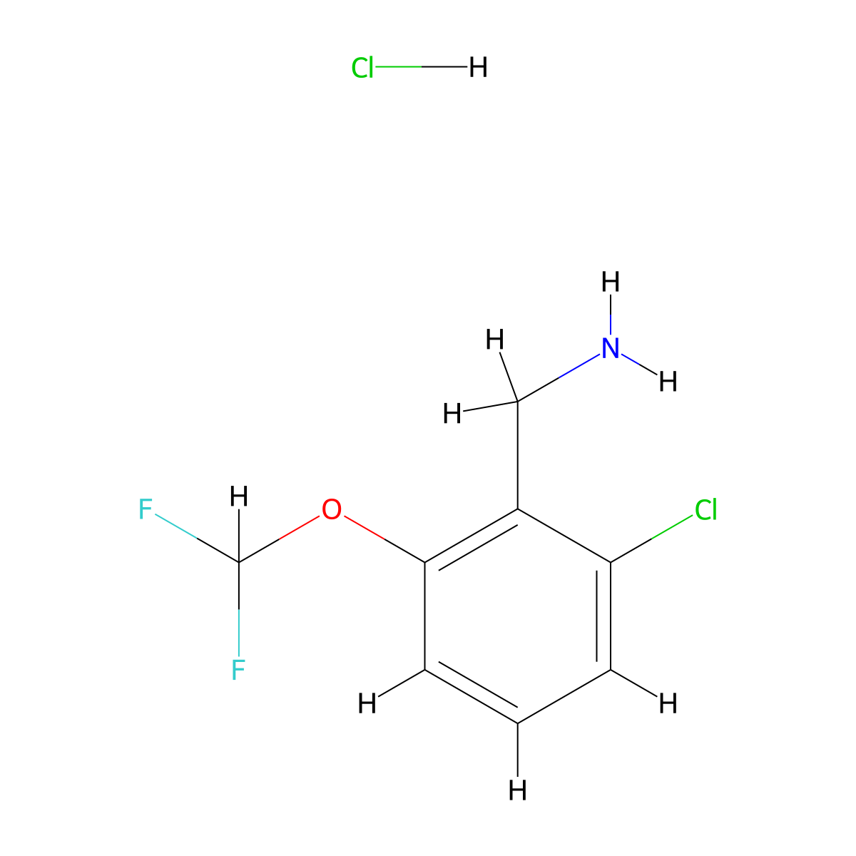 2-Chloro-6-(difluoromethoxy)benzyl amine hcl molecular structure, CAS 2007925-21-3