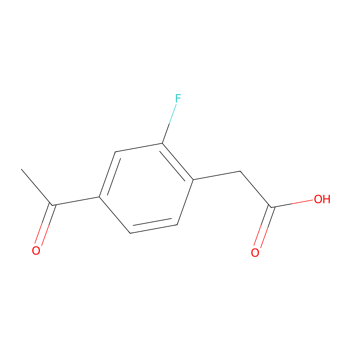2-(4-Acetyl-2-fluorophenyl)acetic acid molecular structure, CAS 2007925-25-7