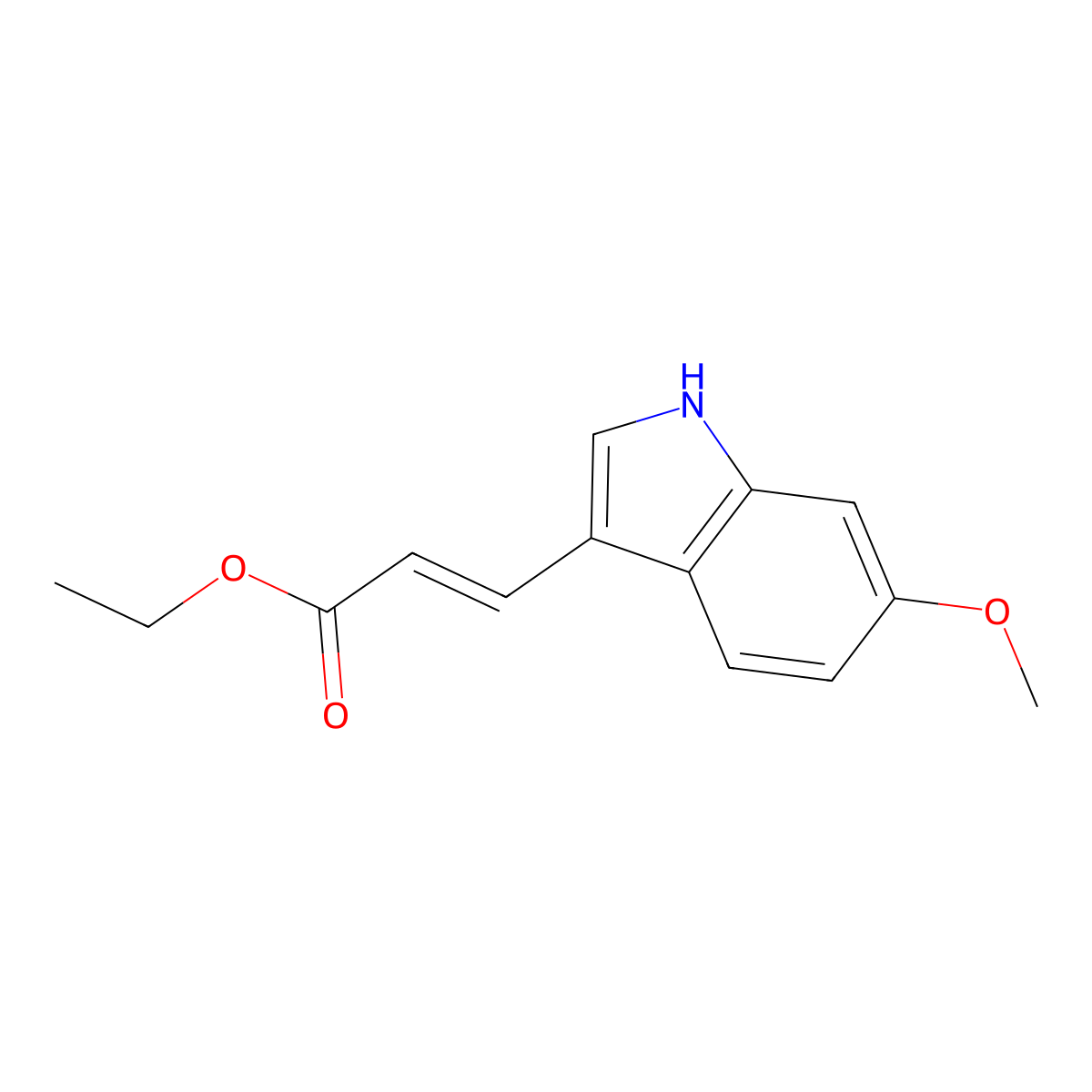 3-(6-Methoxy-1H-indol-3-yl)-acrylic acid ethyl ester molecular structure, CAS 2007930-94-9