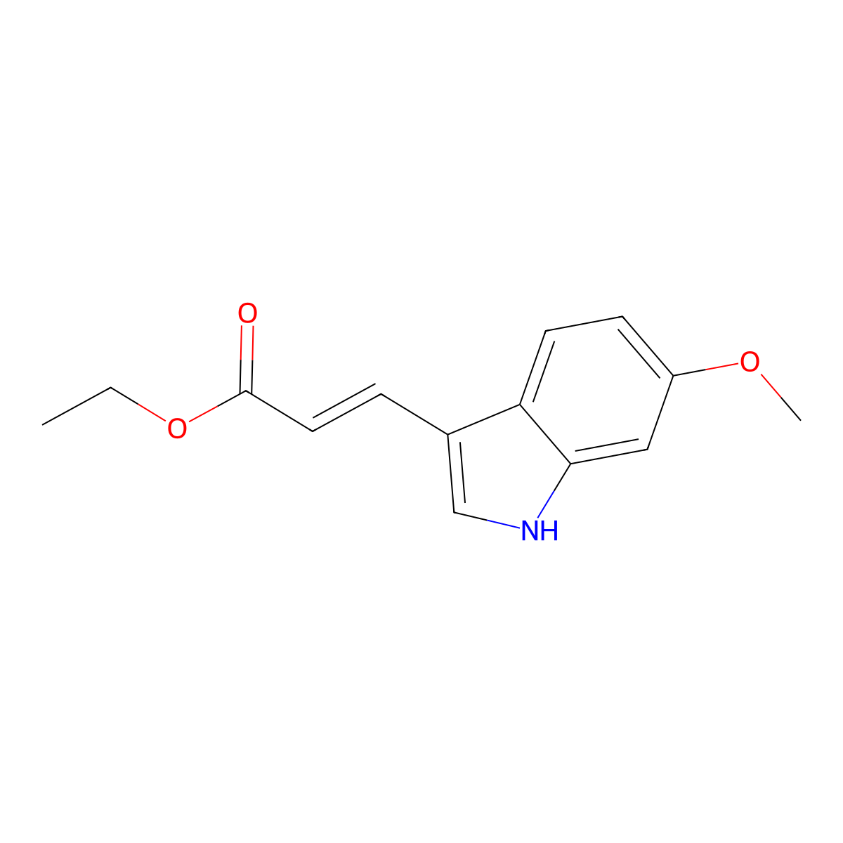 3-(6-Methoxy-1H-indol-3-yl)-acrylic acid ethyl ester molecular structure, CAS 2007930-94-9