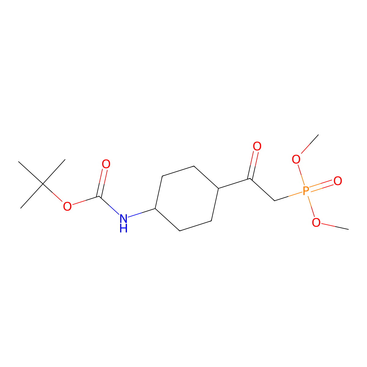 Trans-Tert-Butyl (4-(2-(Dimethoxyphosphoryl)Acetyl)Cyclohexyl)Carbamate molecular structure, CAS 2007935-54-6