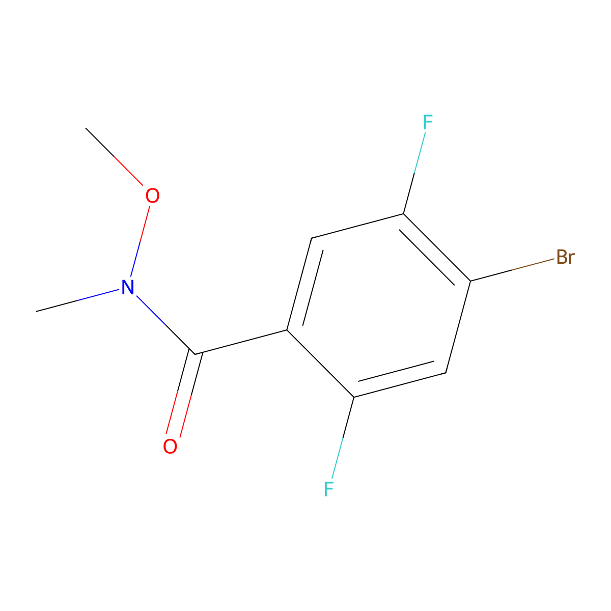 4-Bromo-2,5-difluoro-N-methoxy-N-methylbenzamide molecular structure, CAS 2007959-20-6
