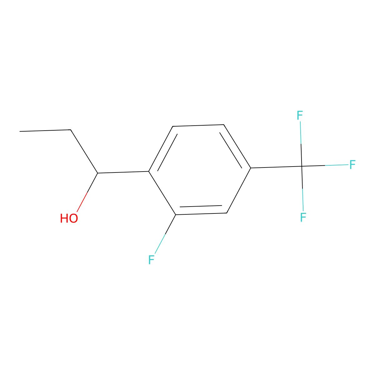 1-(2-Fluoro-4-(trifluoromethyl)phenyl)propan-1-ol molecular structure, CAS 2007959-28-4
