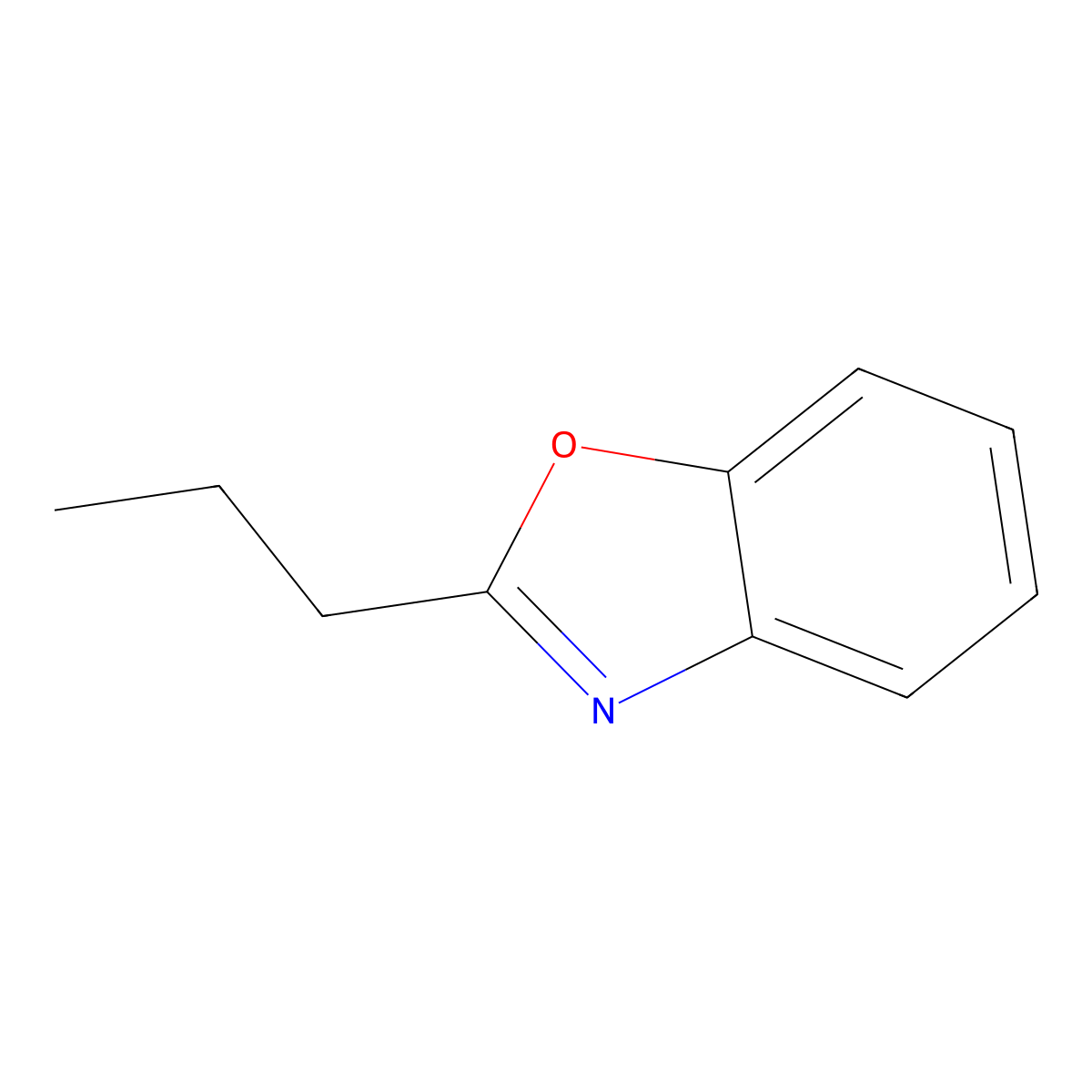 2-Propyl-1,3-benzoxazole molecular structure, CAS 2008-05-1