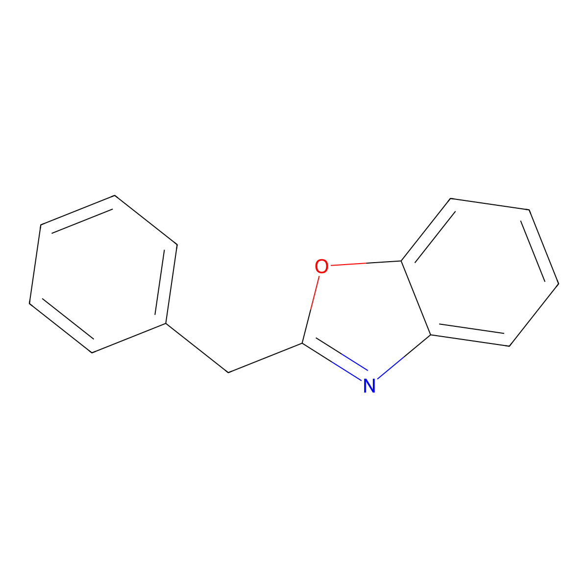 Benzoxazole, 2-(phenylmethyl)- molecular structure, CAS 2008-07-3