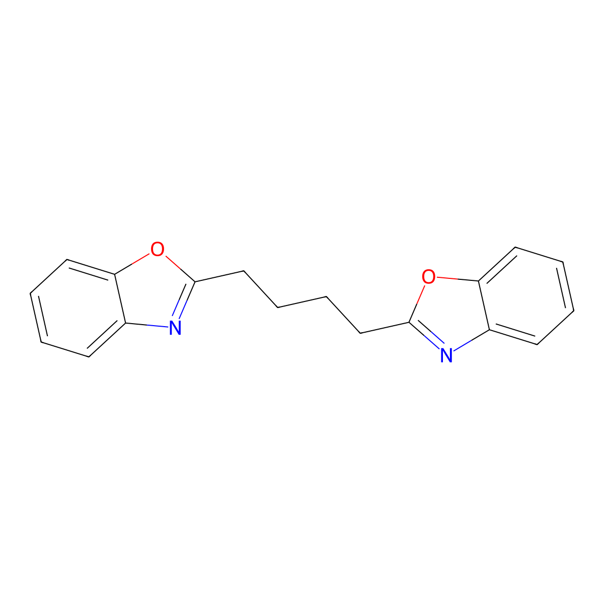 Benzoxazole, 2,2'-(1,4-butanediyl)bis- molecular structure, CAS 2008-10-8