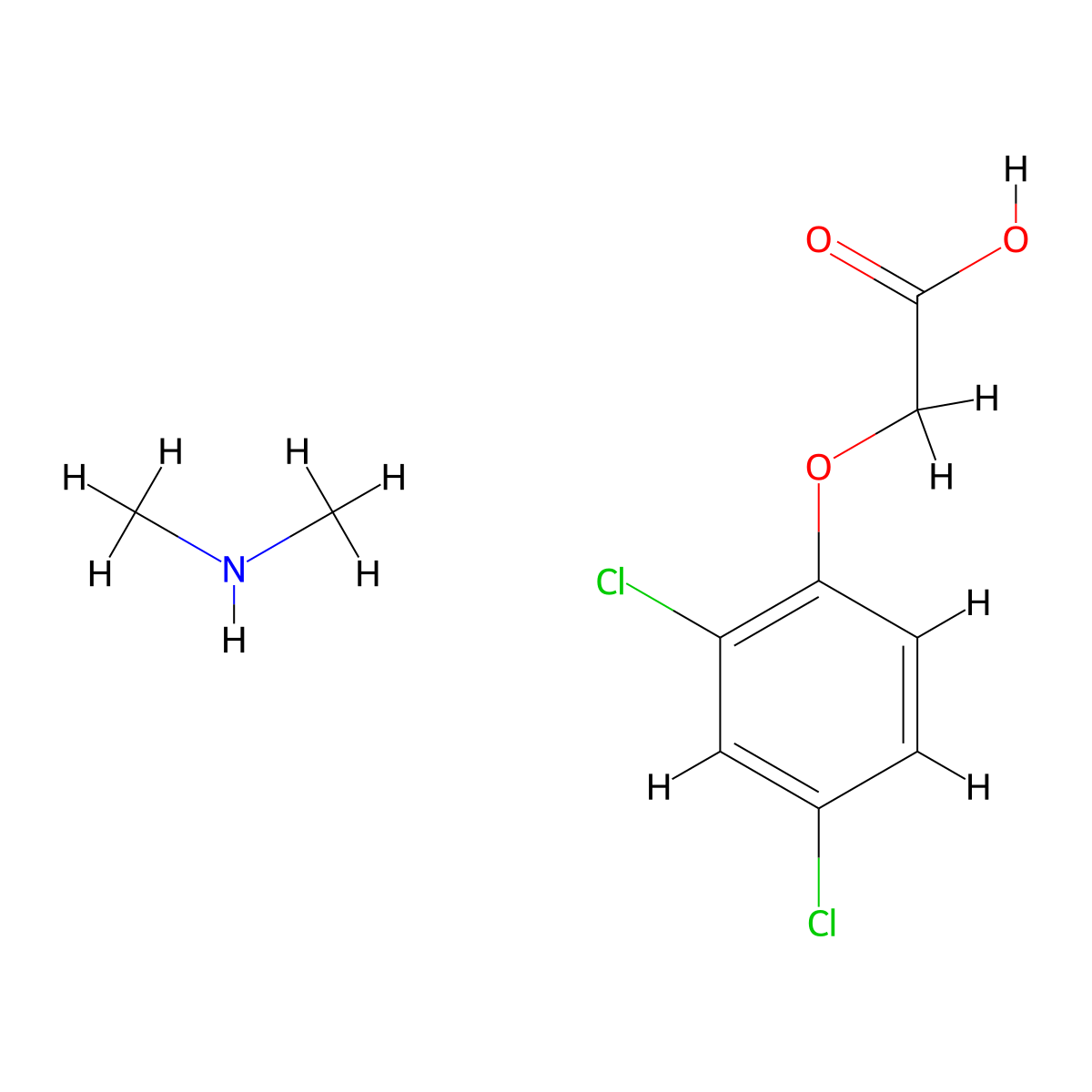 2,4-D-Dimethylammonium molecular structure, CAS 2008-39-1
