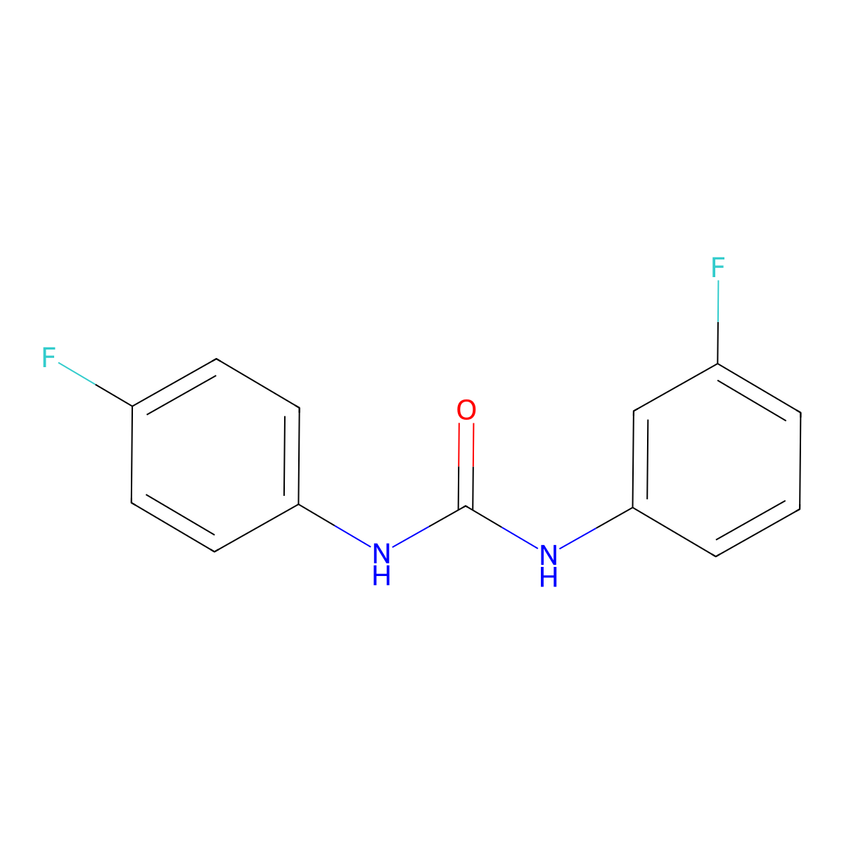 N-(3-Fluorophenyl)-N'-(4-fluorophenyl)urea molecular structure, CAS 2008-72-2