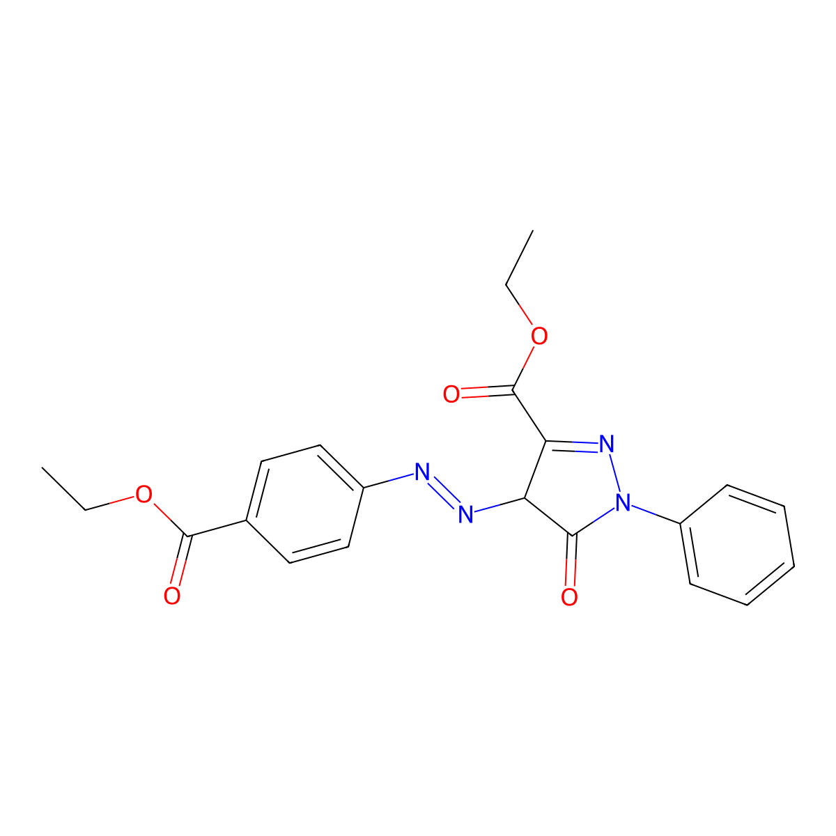 Ethyl 4-[[4-(ethoxycarbonyl)phenyl]azo]-4,5-dihydro-5-oxo-1-phenyl-1h-pyrazole-3-carboxylate molecular structure, CAS 2008-84-6