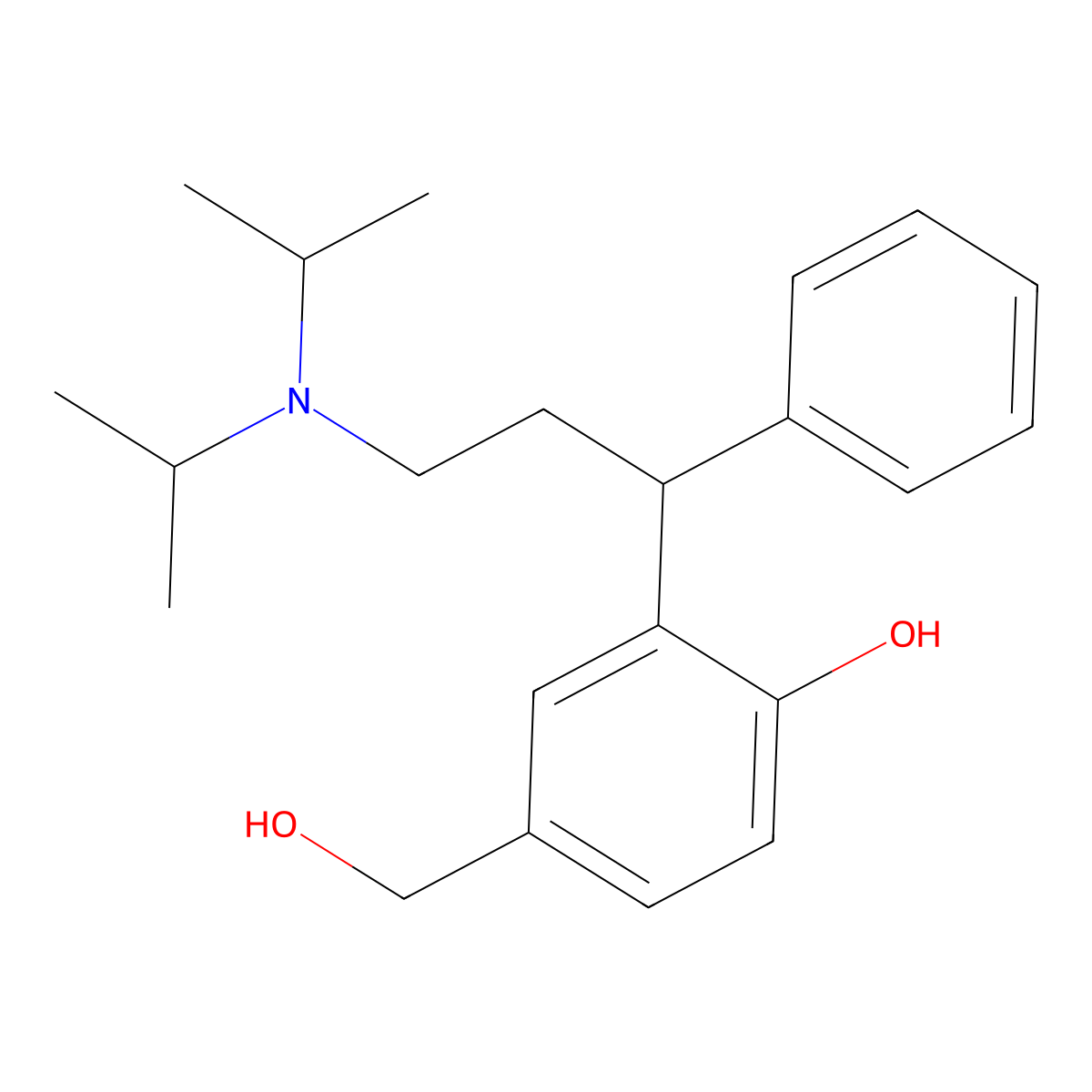 2-(3-(Di(propan-2-yl)amino)-1-phenylpropyl)-4-(hydroxymethyl)phenol molecular structure, CAS 200801-70-3