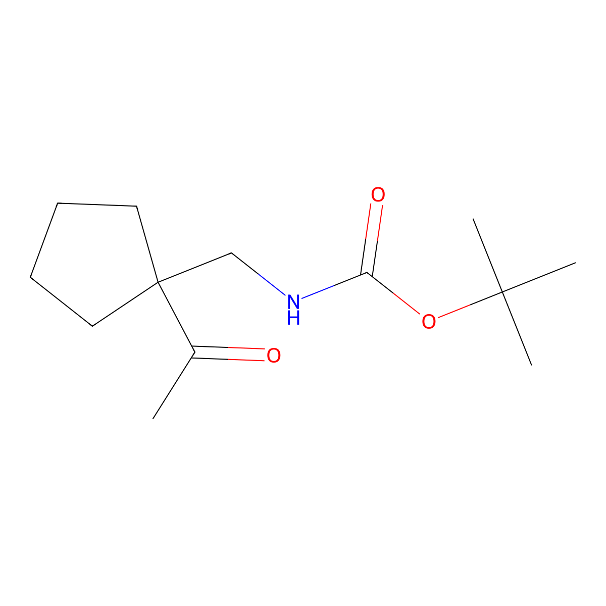 tert-butyl N-[(1-acetylcyclopentyl)methyl]carbamate molecular structure, CAS 2008014-96-6