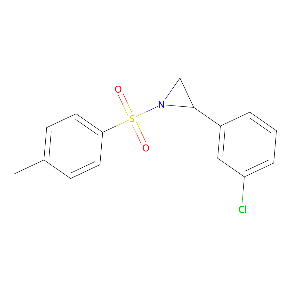2-(3-Chlorophenyl)-1-(4-methylbenzenesulfonyl)aziridine molecular structure, CAS 200803-16-3